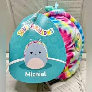 Squishmallow Clip 3.5” Michiel The Snail Multicolored Tie Dye Shell 2022 NWT